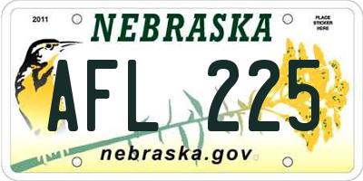 NE license plate AFL225