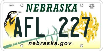 NE license plate AFL227
