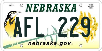 NE license plate AFL229