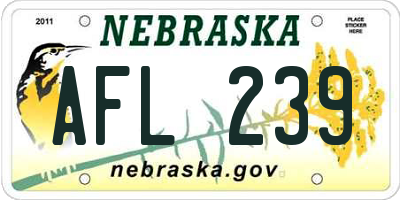 NE license plate AFL239