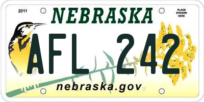 NE license plate AFL242