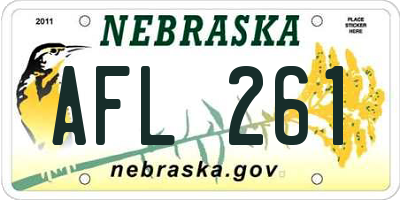 NE license plate AFL261