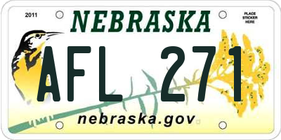 NE license plate AFL271