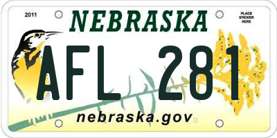 NE license plate AFL281