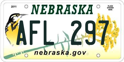NE license plate AFL297