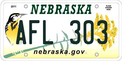 NE license plate AFL303