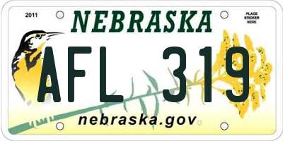 NE license plate AFL319