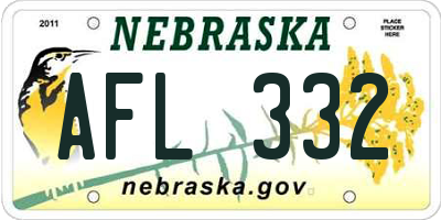 NE license plate AFL332