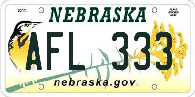 NE license plate AFL333