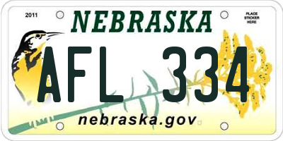 NE license plate AFL334