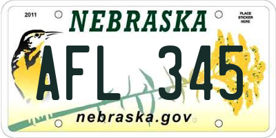 NE license plate AFL345