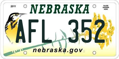 NE license plate AFL352