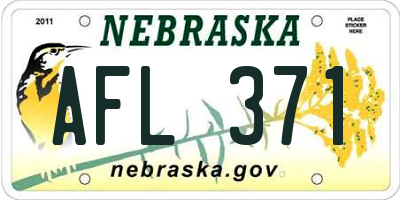NE license plate AFL371