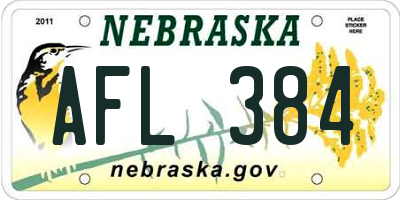 NE license plate AFL384