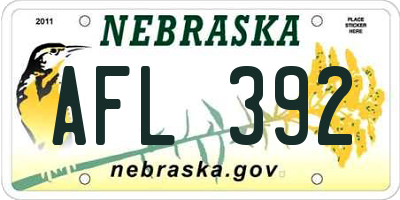 NE license plate AFL392