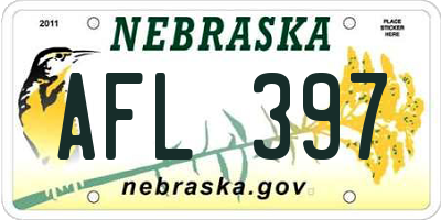 NE license plate AFL397