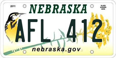 NE license plate AFL412
