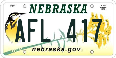 NE license plate AFL417