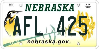 NE license plate AFL425