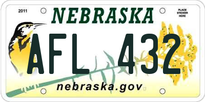 NE license plate AFL432