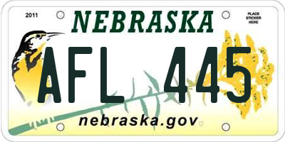 NE license plate AFL445