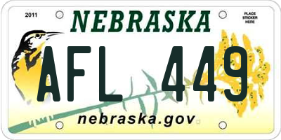 NE license plate AFL449