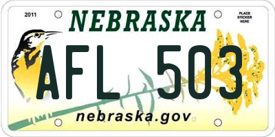 NE license plate AFL503