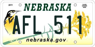 NE license plate AFL511