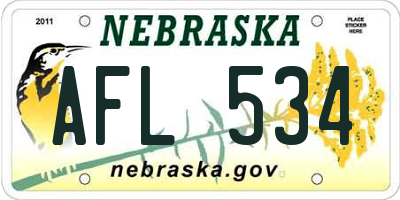 NE license plate AFL534