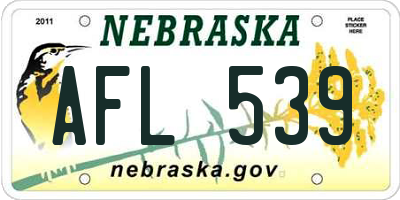 NE license plate AFL539