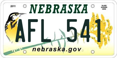 NE license plate AFL541