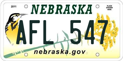NE license plate AFL547