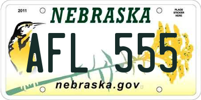 NE license plate AFL555