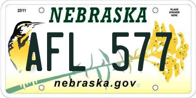 NE license plate AFL577