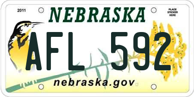 NE license plate AFL592