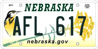 NE license plate AFL617