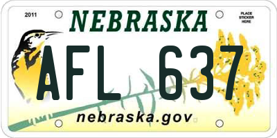 NE license plate AFL637