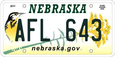NE license plate AFL643