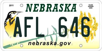 NE license plate AFL646