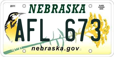 NE license plate AFL673