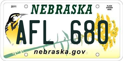 NE license plate AFL680