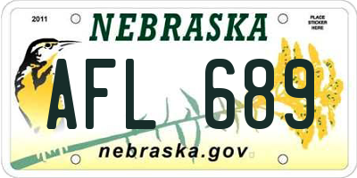 NE license plate AFL689
