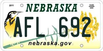 NE license plate AFL692