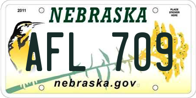NE license plate AFL709