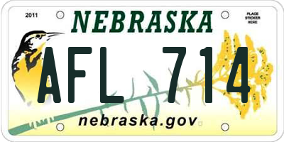 NE license plate AFL714
