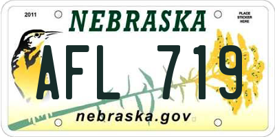 NE license plate AFL719