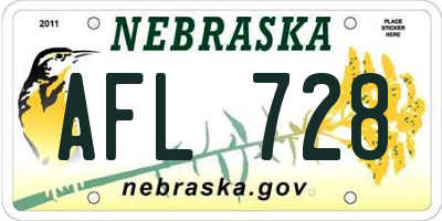 NE license plate AFL728
