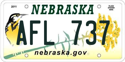 NE license plate AFL737