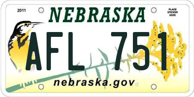 NE license plate AFL751