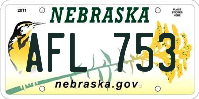 NE license plate AFL753